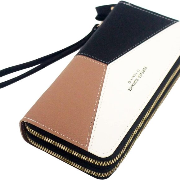 Handbags - Female Faux Leather Wallet Large Capacity Zipper Around Purse for Women